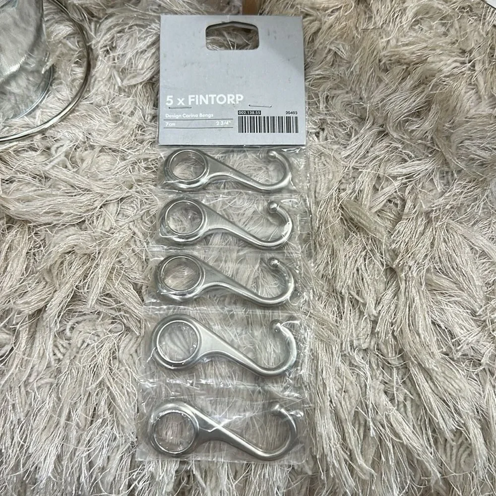 Ikea Fintorp Bundle Of Steel Rail 22.5”-5 Hooks -3 Buckets‎ Utensil Hanger